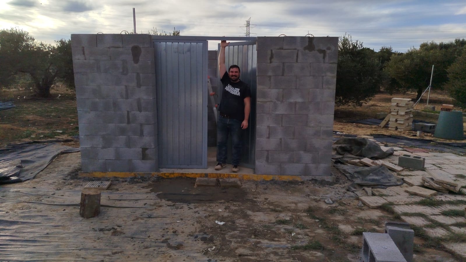 Walls and door are installed